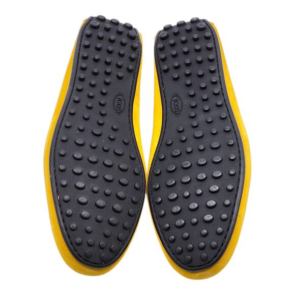 Tod's City Gommino Driving Men's Suede Loafers Yellow UK 11 US 12.5 - NWB $695 - Picture 5 of 11
